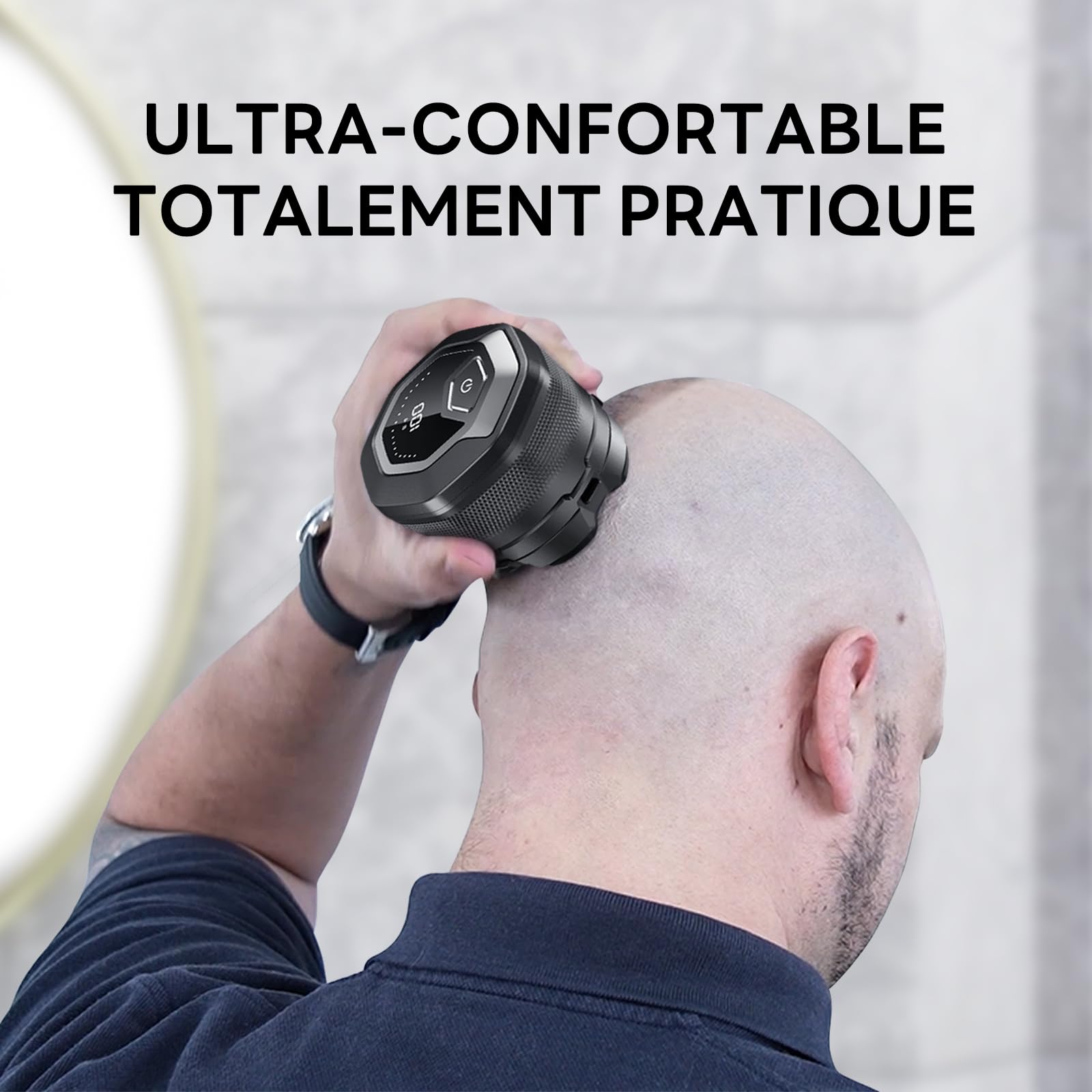 DOAO Rasoir Tete Chauve Homme, Rasoir Crane à Tête Rasée Étanche sans fil 2024, 6D Flexible Tête de Rasage, Tête Magnétique, Utilisable à sec et Sous L'eau, port USB-C (A6)