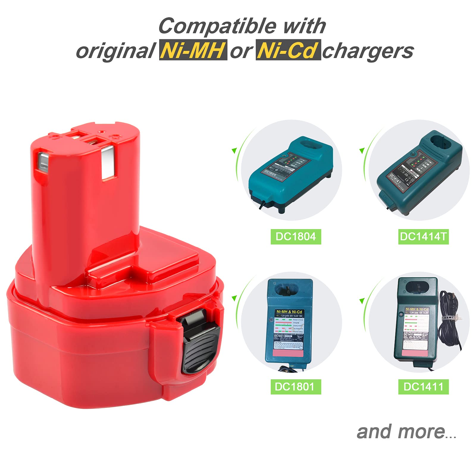 12V 4,8Ah Batteria per Makita PA12 1220 1222 1233 1200 1234 1235 1235B 1235F 1235A 192696-2 192698-8 192598-2 192681-5 192698-A 193138-9 193157-5
