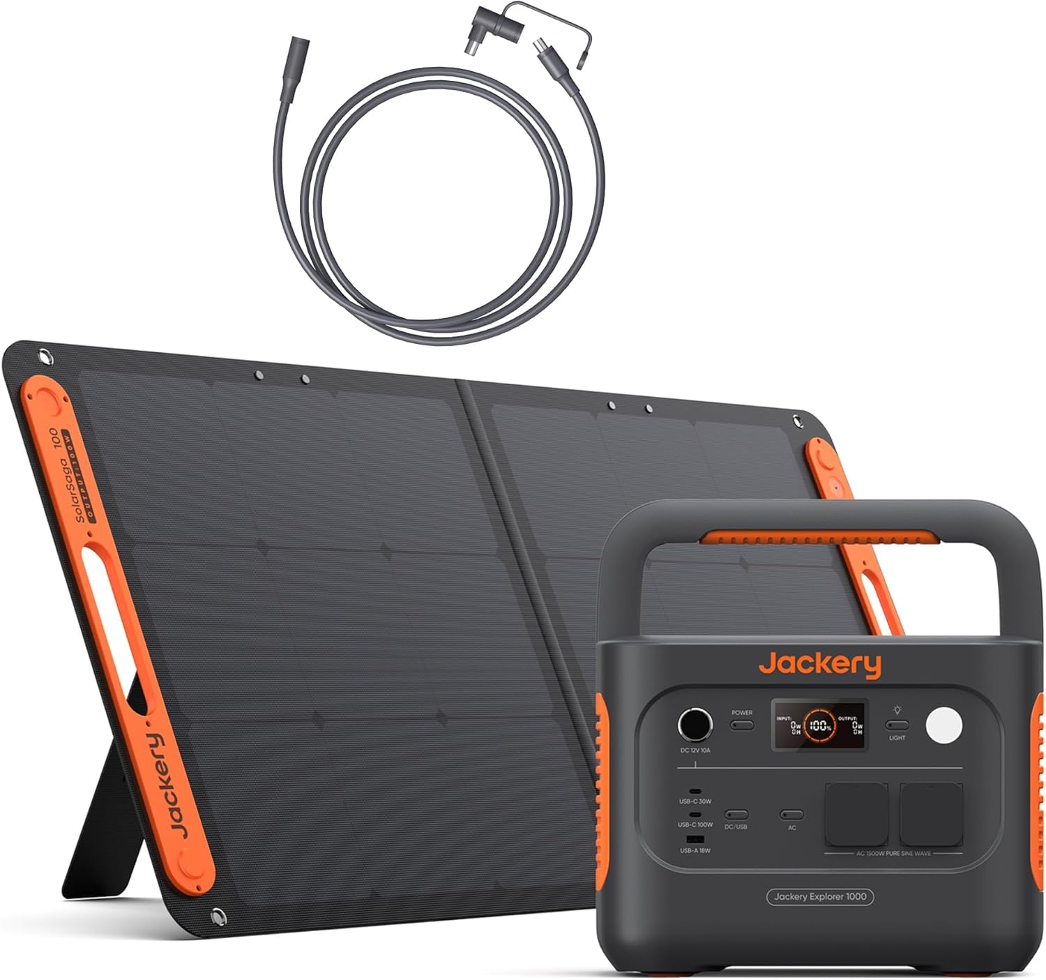Generador Eléctrico Portátil Jackery Explorer 1000 v2 con 100W Panel Solar, 1070Wh Batería LFP, 1500W AC/100W USB-C Salida, Carga Completa Rápida 1H vía APP para Exteriores, Autocaravanas, Emergencias — view 14