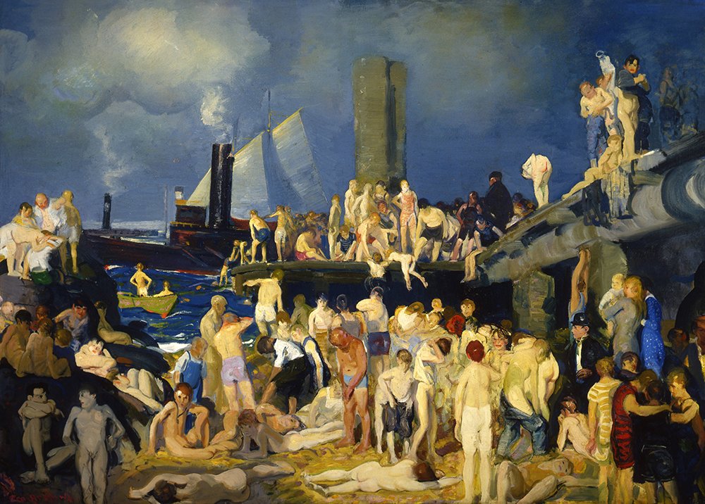 George Bellows River Front impression semi-gloss format extra large pour salon