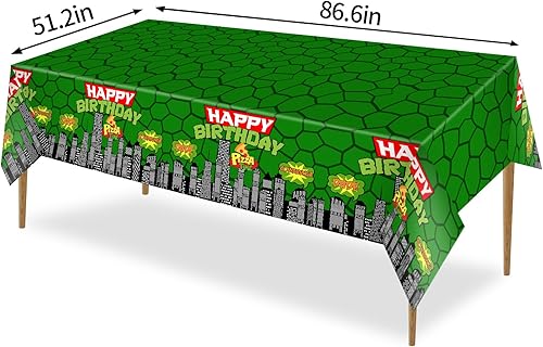 Miniatura 3 de W SXHTKJIN Mantel de fiesta de tortuga, cubierta de mesa de súper tortuga, decoración de fiesta de cumpleaños con temática de tortuga de videojuegos