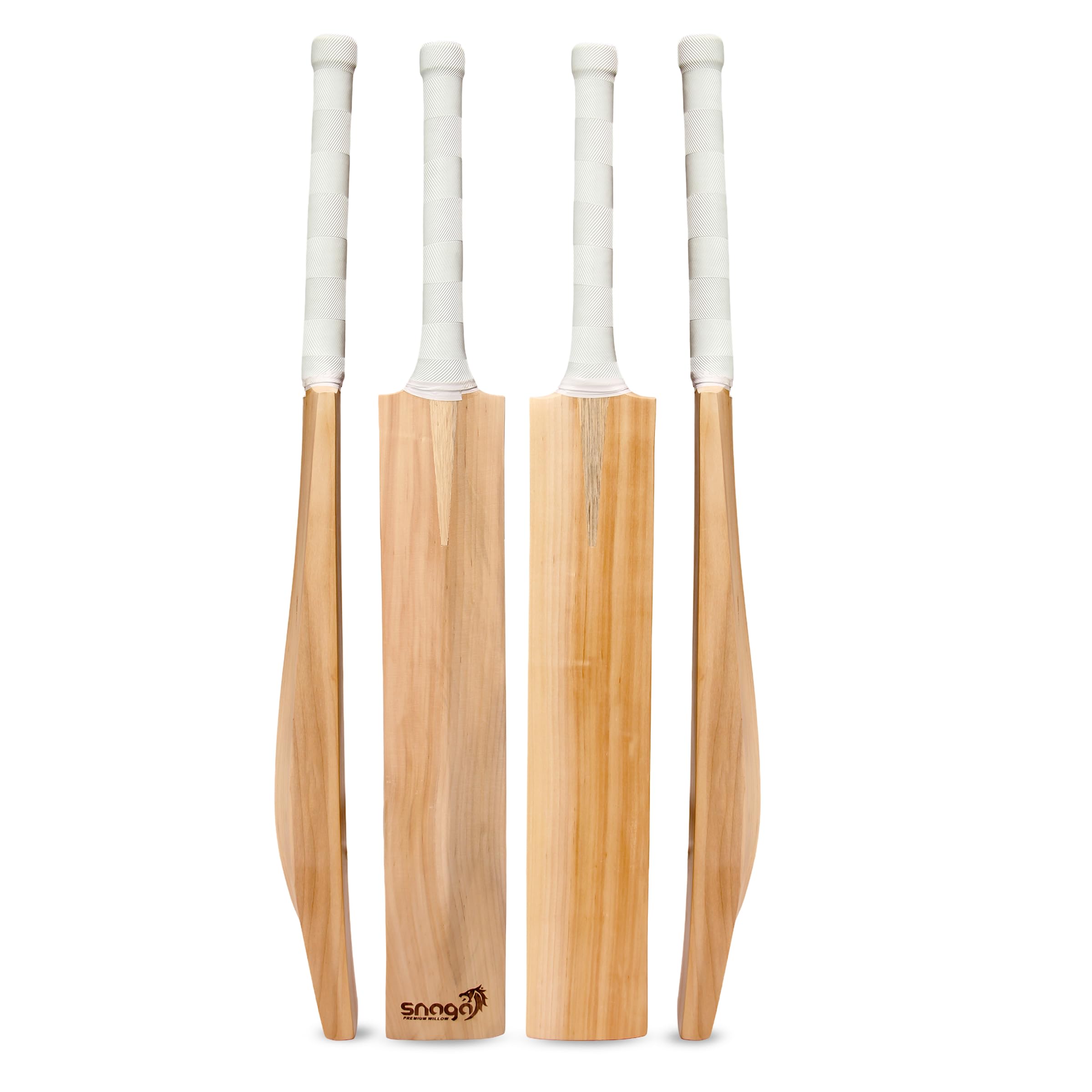 Snaga Premium Kashmir Willow Cricket Bat with Padded Bat Cover, Ready to Play Bat with Visible Grains Suitable for Leather Ball, Hard Tennis Ball, Season Ball (Full Size)-image-37