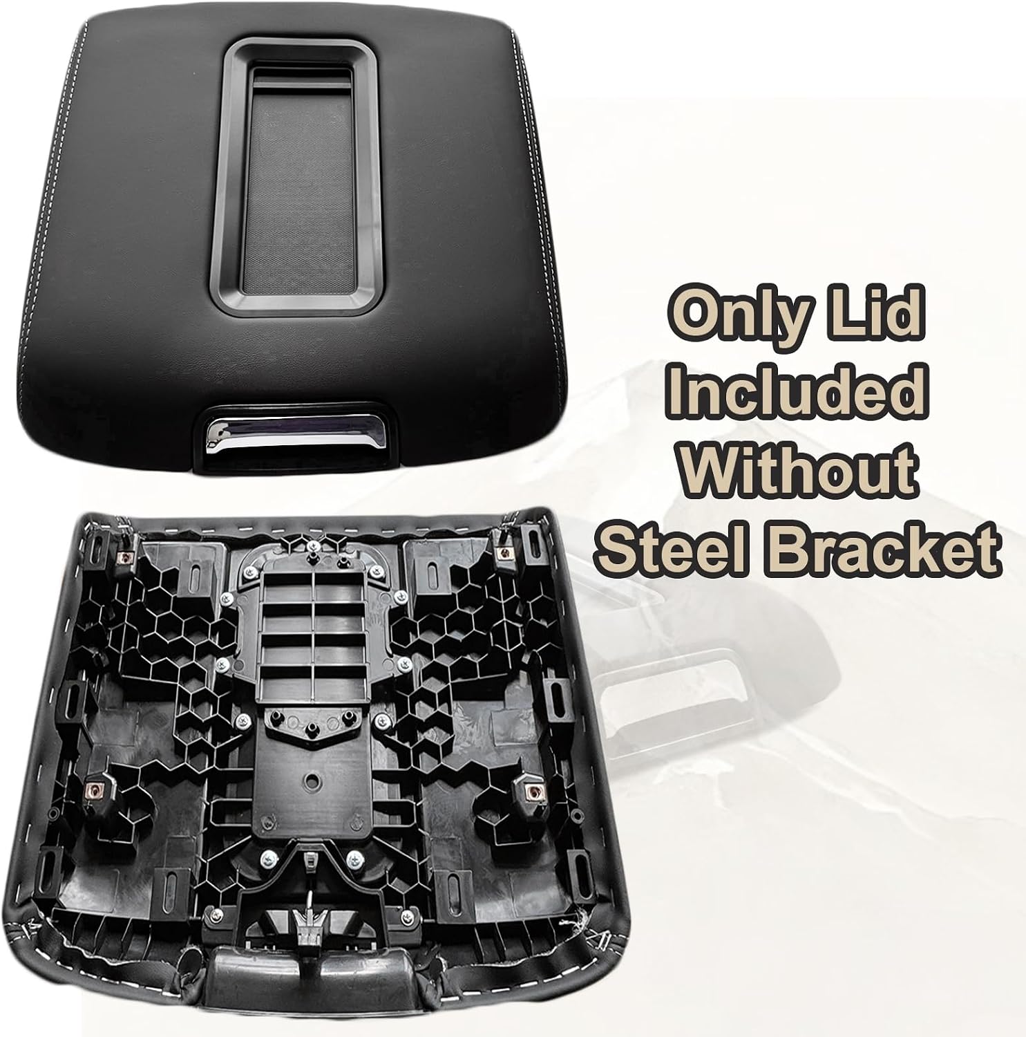 Center Console Armrest Lid Compatible with 2015-2020 Chevrolet Chevy Tahoe 2014-2018 Chevy Silverado/GMC Sierra, Tahoe Yukon Suburban Replace for 0227083AA Black (Without Steel Bracket)