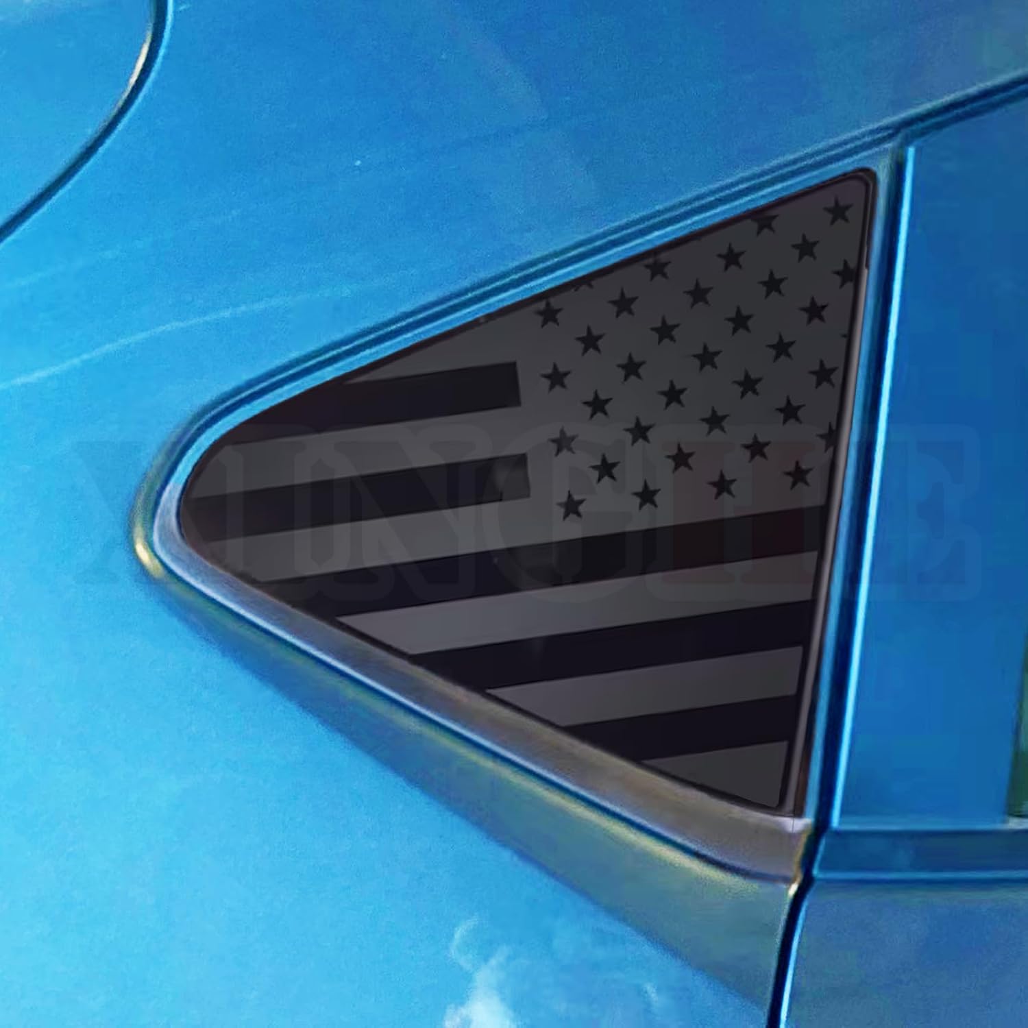 Xinghe 2pcs for 2024-2026 Sub@ru CrossTrek XV Rear Side Window American Flag Decal, Matte Black USA Flag Decal Sticker, Patriotic Decal for Car
