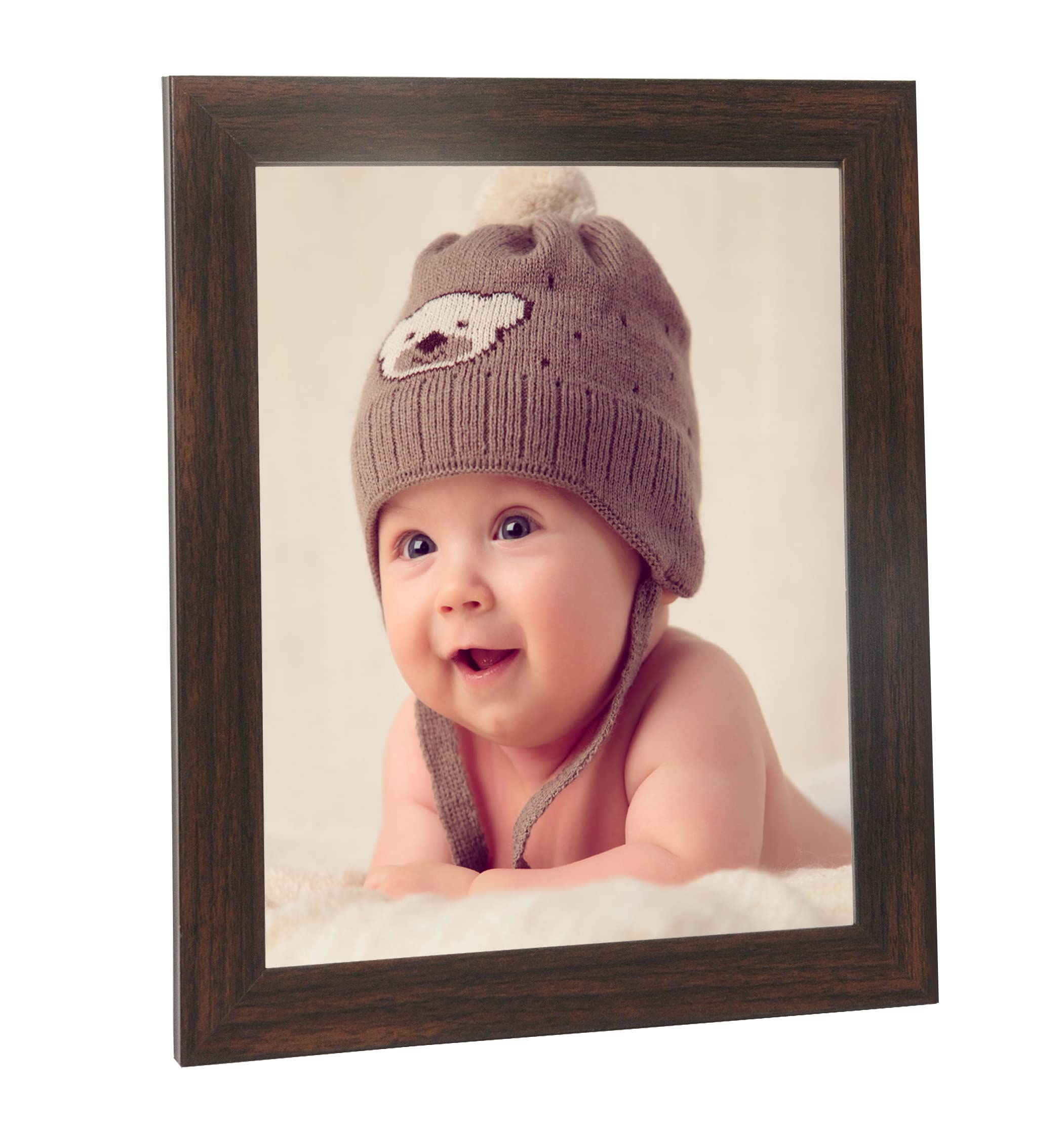 Art n Store 8" X 10" Single Photo Frame with Stand for Table & Wall Hanging (8" X 10" Brown Wood)