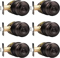 Vista 26 de Probrico Pomo de privacidad para puerta de dormitorio, pomos de puerta interior sin llave para baño, bronce aceitado, paquete de 2