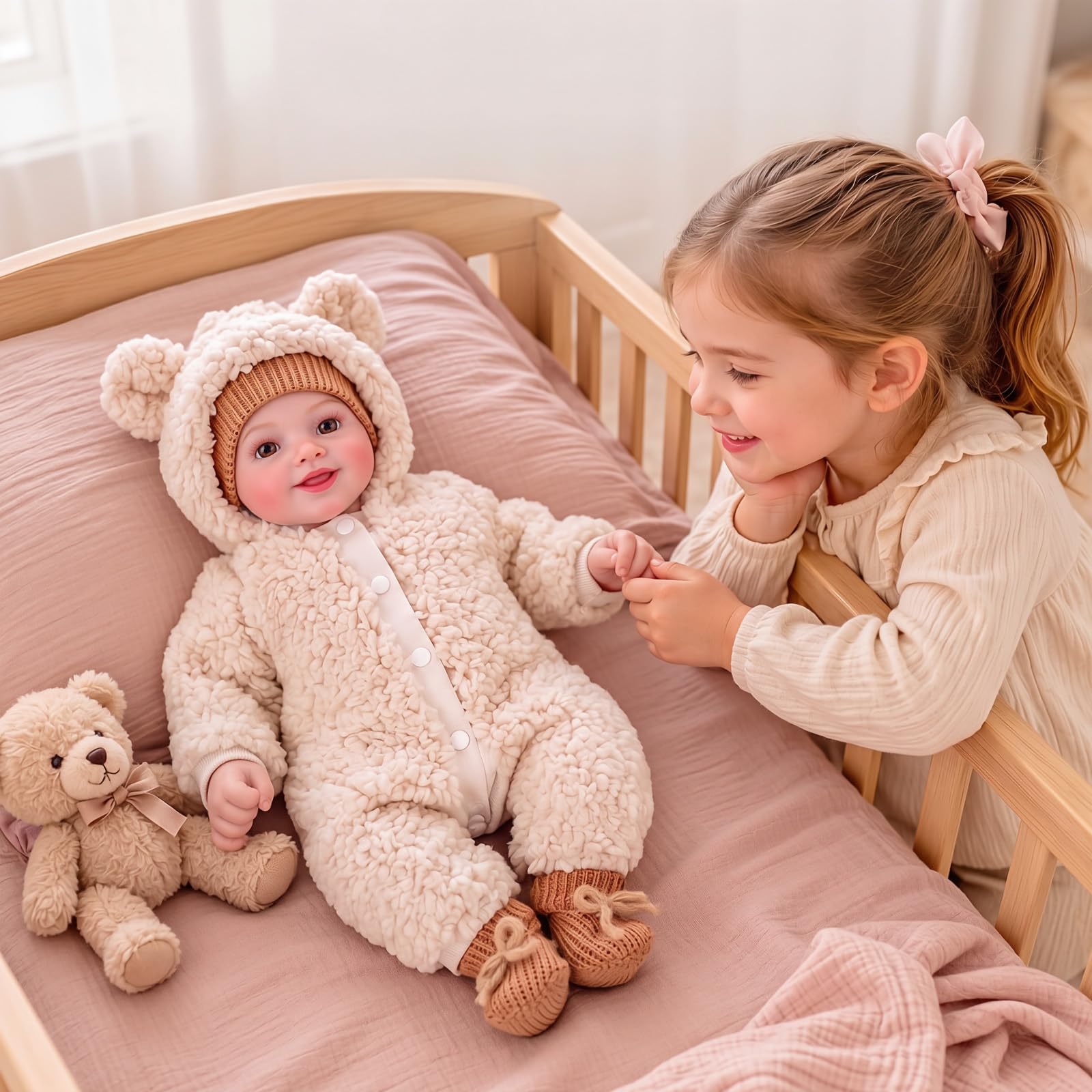 BABESIDE Bambole Reborn Baby Realistica Sunny Girls 17 Pollici