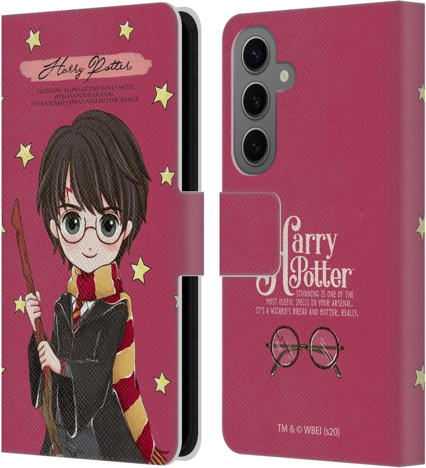 Head Case Designs Officially Licensed Harry Potter Harry Deathly Hallows XXXVII Leather Wallet Case Compatible with Samsung Galaxy S25