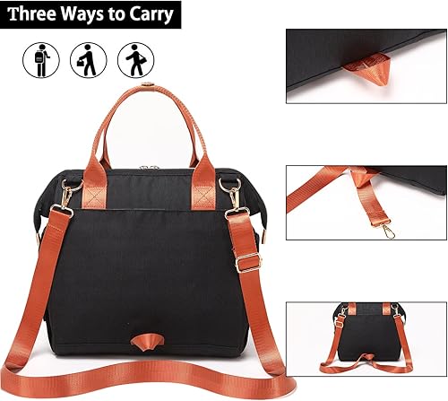 Vista 5 de KYALOU Bolsa de pañales pequeña, mini mochila de bebé para mamá, bolsa de viaje impermeable multifunción para Booys y Giirls (negro)