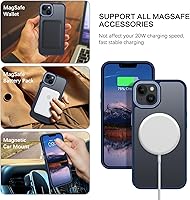 Vista 2 de BENTOBEN Funda magnética para iPhone 13 y iPhone 14 [compatible con Magsafe], funda translúcida mate para iPhone 13/14, delgada, a prueba de golpes