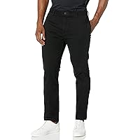 HUGO Slim Fit Chino Style Cotton Twill Trousers Pantaloni, Nero Scuro