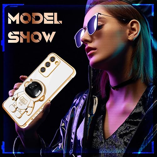 Miniatura 6 de Coralogo Funda de teléfono para Galaxy A14 5G, diseño de astronauta linda para mujeres y niñas, con soporte oculto de astronauta, diseño 6D para