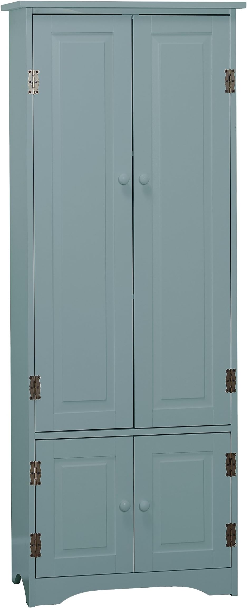 MyEasyShopping Simple Living Extra Tall Cabinet Teal Kitchen Pantry Storage Shelves French Country Shabby Chic