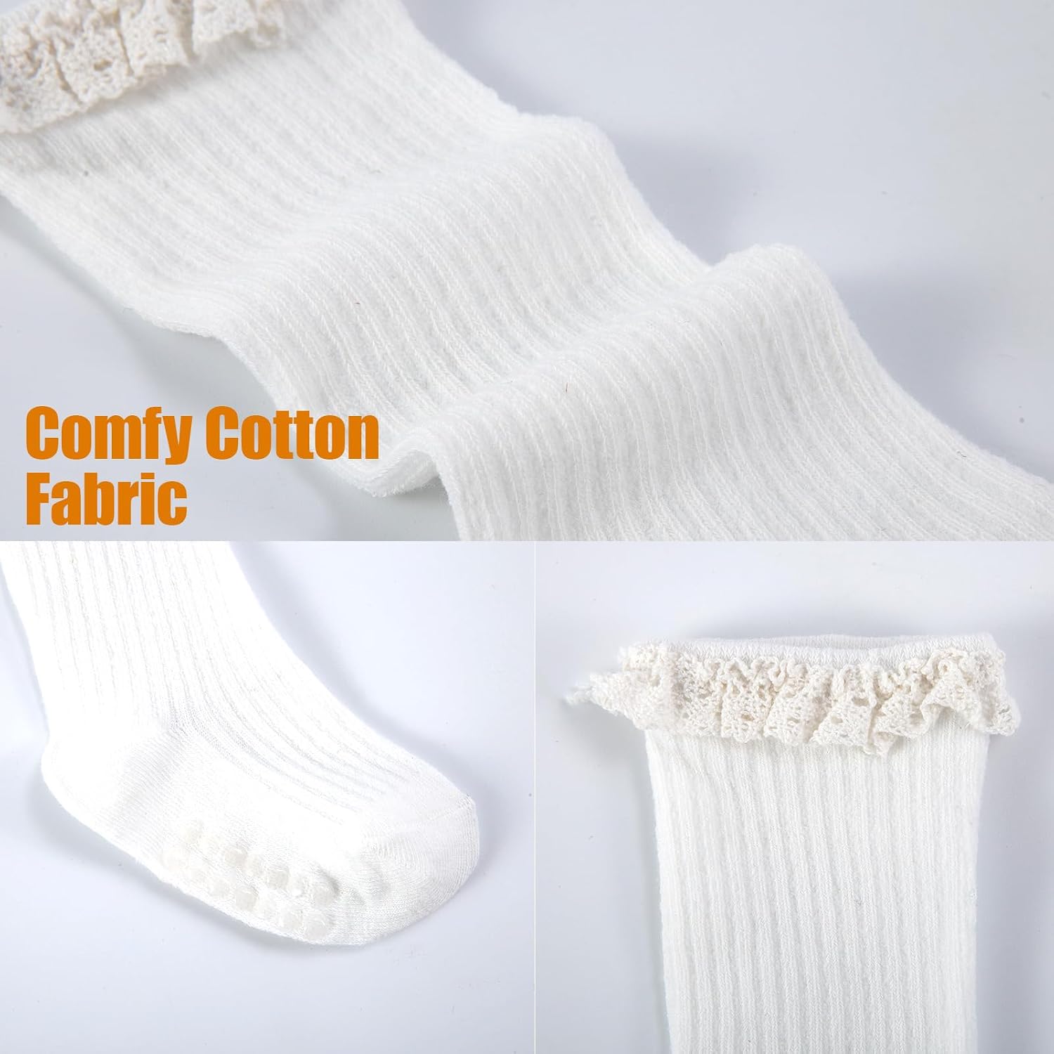 Baby Girl Knee High Socks Newborn Infant Toddler Cotton Ruffle Long Socks Non Slip Stockings Dress Sock