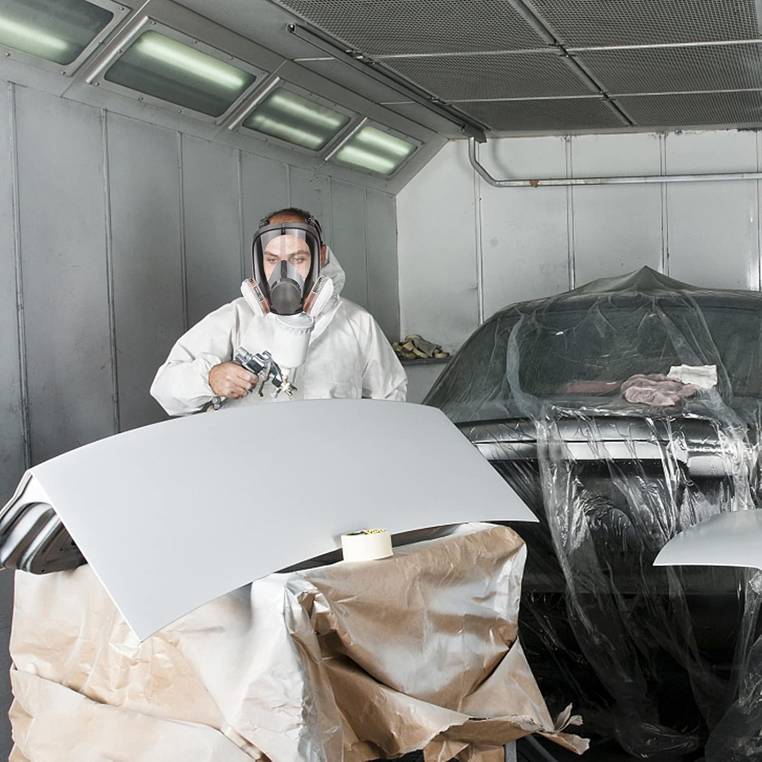 Reusable Full Face Full Face Cover 18 in 1 Gas Cover Organic Vapor Wide Field of View for Painting Hine Polishing Welding and Other Work ion - Image 7