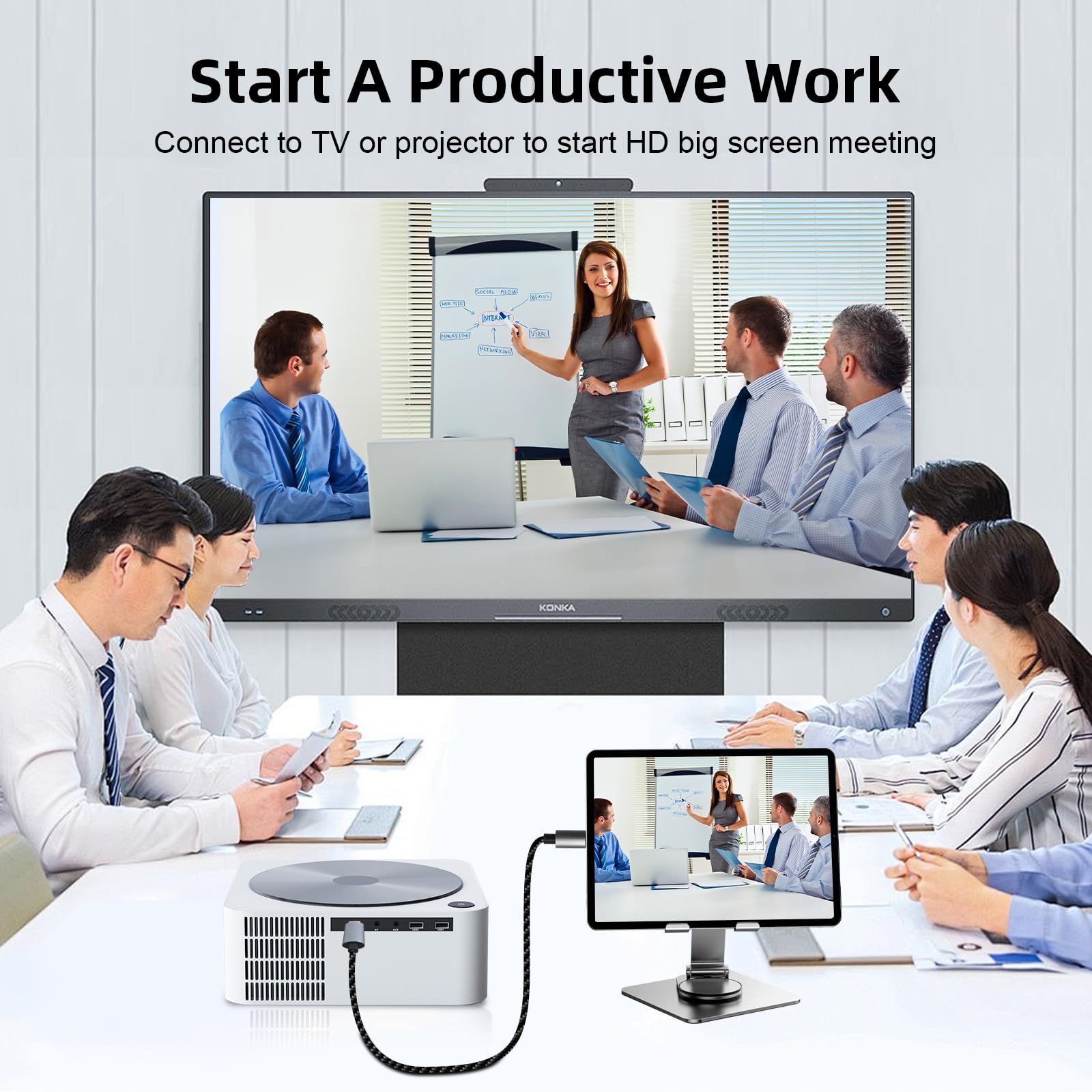 LUIRSAY Cavo HDMI per Phone, [MFi Certificato] Cavo HDMI 1080P@60Hz, HDTV per trasferimento Phone su TV Compatibile con TV (2M)