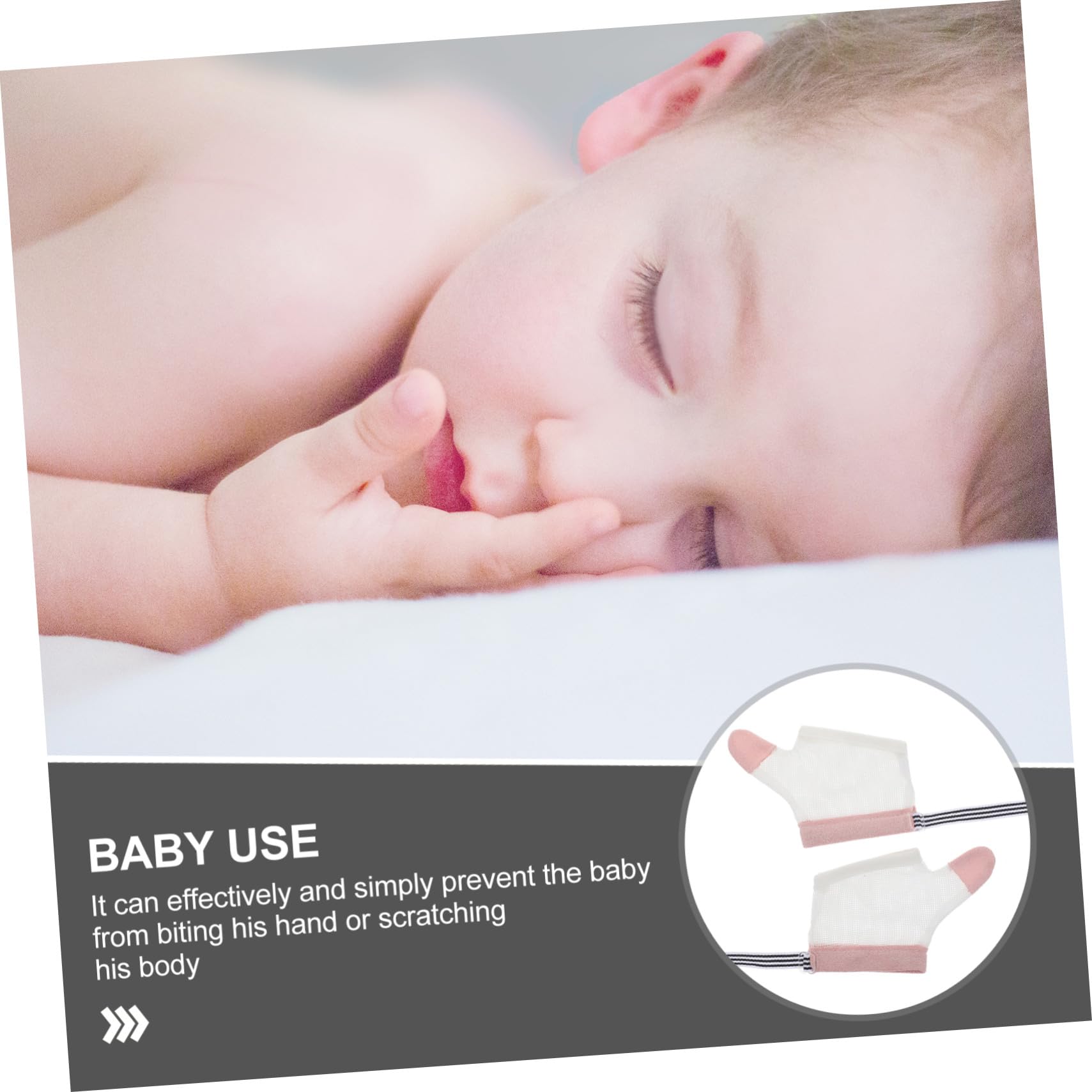 Protège-pouce Bébé Anti-succion Nylon Blanc, Lot de 2 Paires