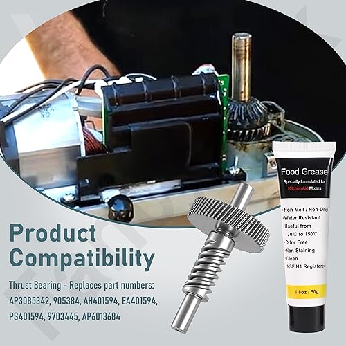 Miniatura 6 de 9709231 WP9709231 Worm Gear & 9706529 W11086780 Gear Kit - Compatible with Whirlpool Stand Mixer - Replace AP3085342, 905384, AP3854320, 9703446,