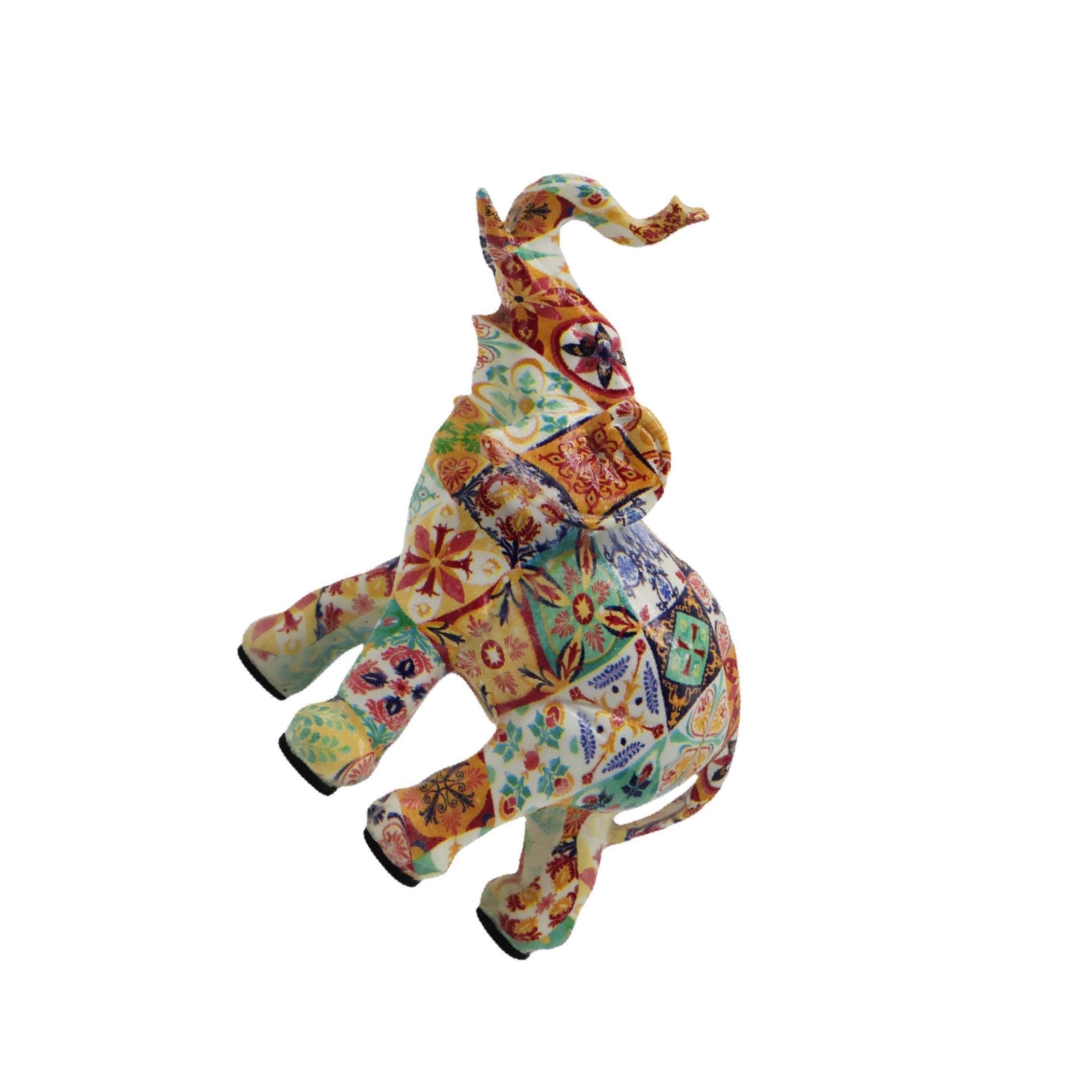 TWISAXC Polished Elephant Statue Decorative Figurine for Creative Craft Desktop Elegance Arrange Home Aesthetically Elephant Statue Shelf Desk Office Home Decoration, Brown, 12x5.4x12.7cm