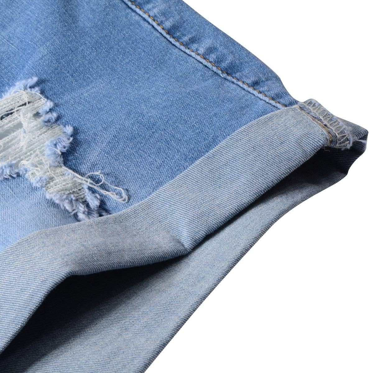 vanberfia Women's Stretchy Denim Mid Rise Jean Shorts with Pockets… - Image 5