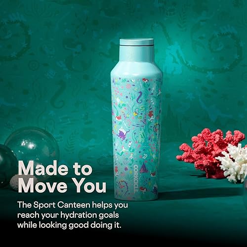 Miniatura 6 de Corkcicle Disney Princess Cantimplora Deportiva - Mantiene las Bebidas Frías por 25 Horas - Acero Inoxidable con Triple Aislamiento - Tapa de Rosca