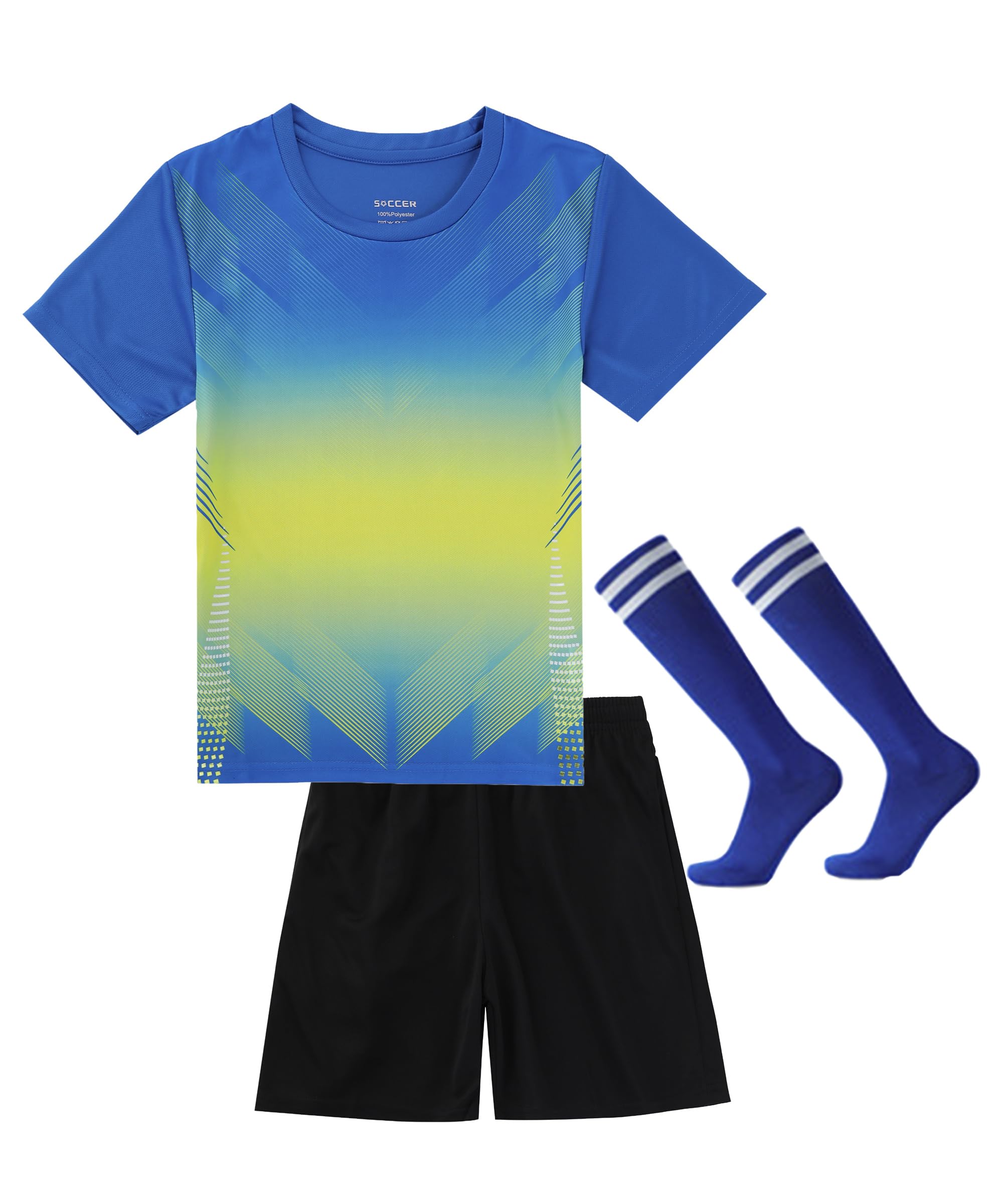 サッカージャージ26着セット Amazon | LUCKYLUAN キッズ サッカージャージセット ソックス付き