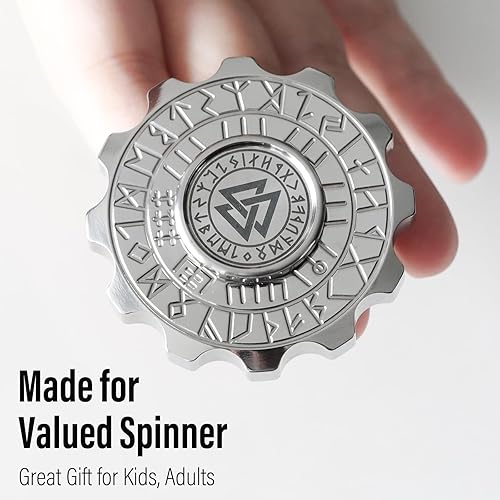 Miniatura 3 de FREELOVE Viking Pirate Fidget Spinners para adultos, de metal pesado, rodamiento premium, giro largo silencioso, diseño de chismes pequeños, acero