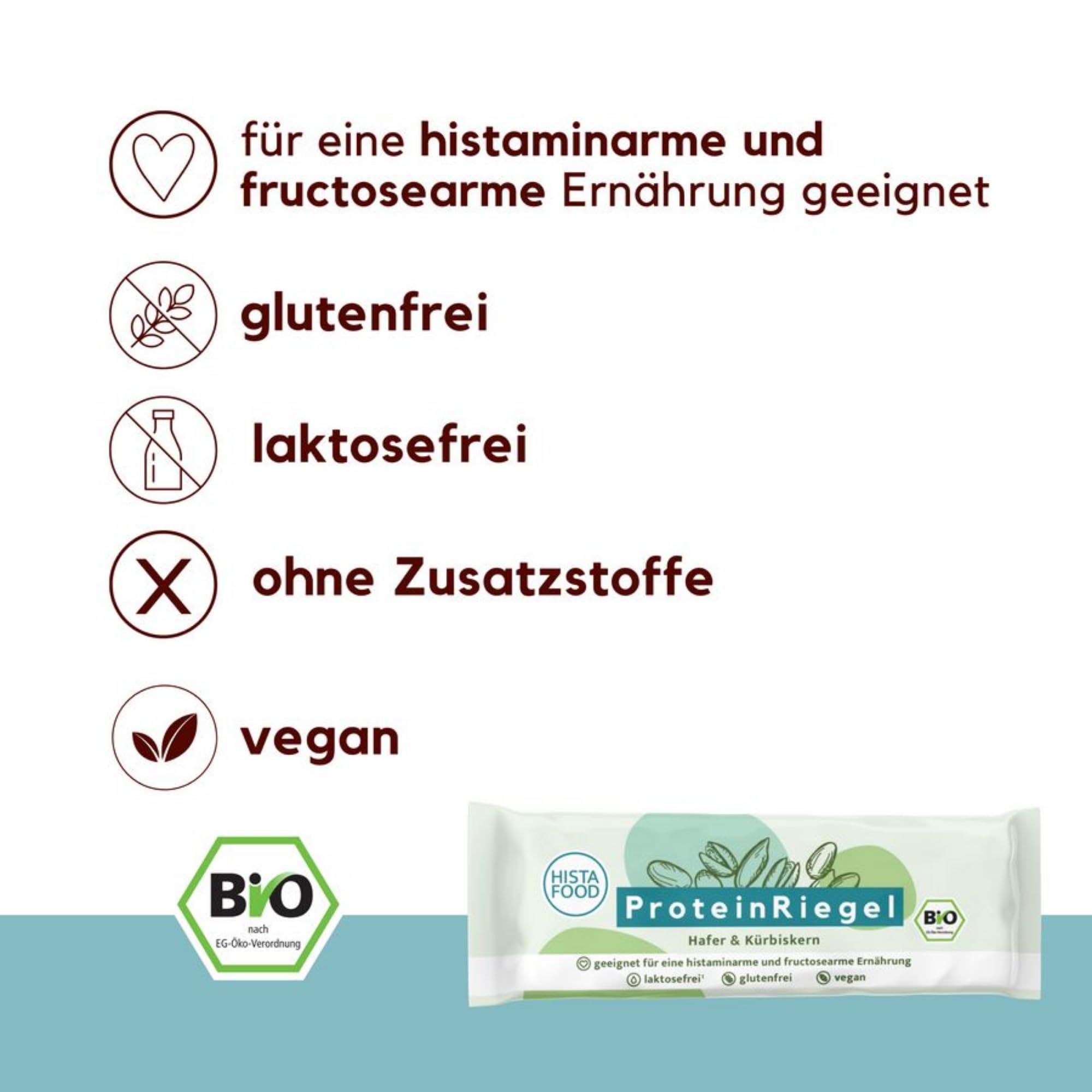 HistaFood Bio Protein-Set - ProteinPulver & ProteinRiegel 12er-Set - glutenfrei, laktosefrei, histaminarm & vegan