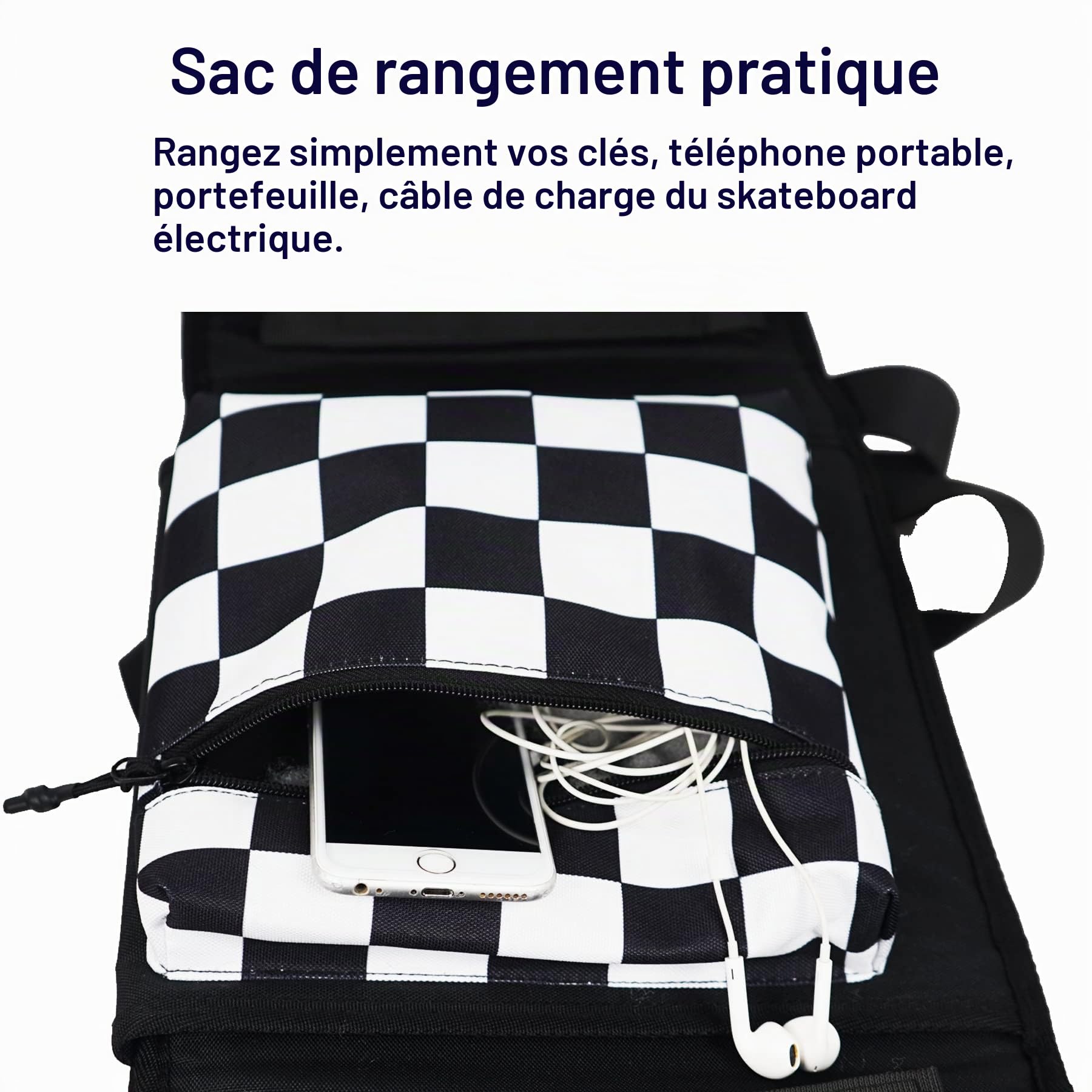 Sac à Dos en Oxford 900D Épaissi pour Skateboard, Étanche et Pliable pour Skateboard Électrique