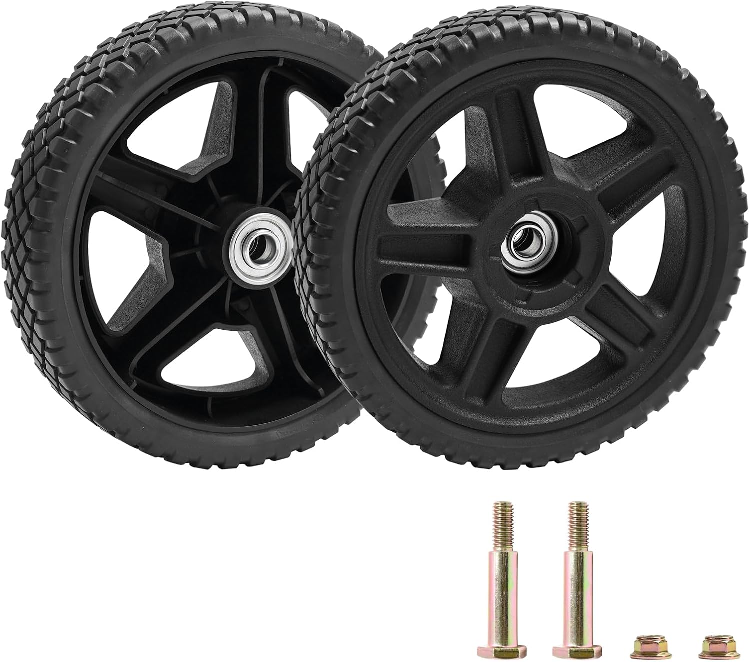10 Inch Lawn Mower Wheels (2-pack) Fits Most Standard push Lawn Mowers, General Plastic Wheels fits Craftsman Mower, Generator, Garden Tiller Most Standard Lawn Mowers (10×1.75'')