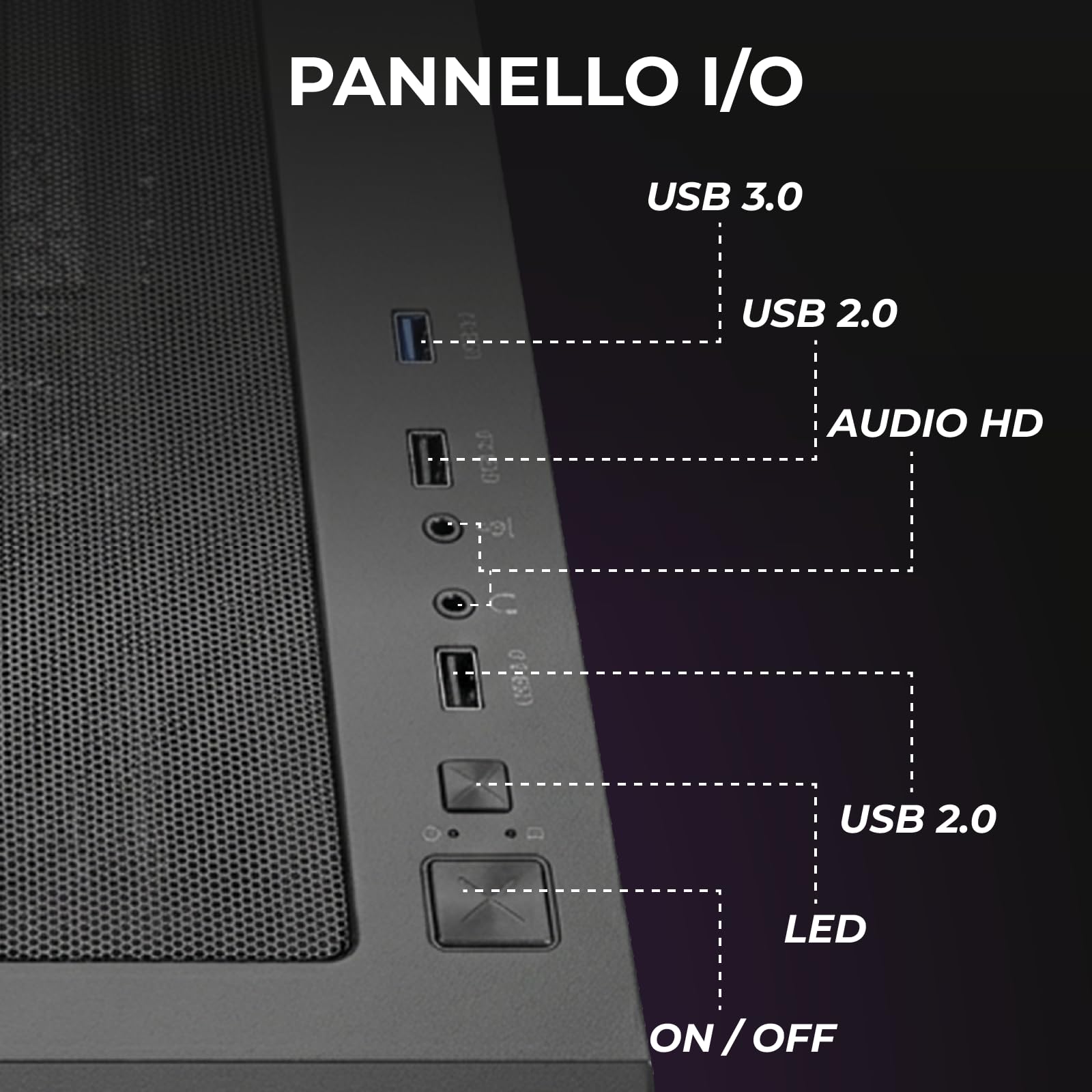 Noua Smash SK100, obudowa PC do gier ARGB Mid-Tower E-ATX, 4 wentylatory PWM ARGB 120 mm, obsługuje grzejniki 360 mm, panel przedni i panel boczny ze szkła hartowanego
