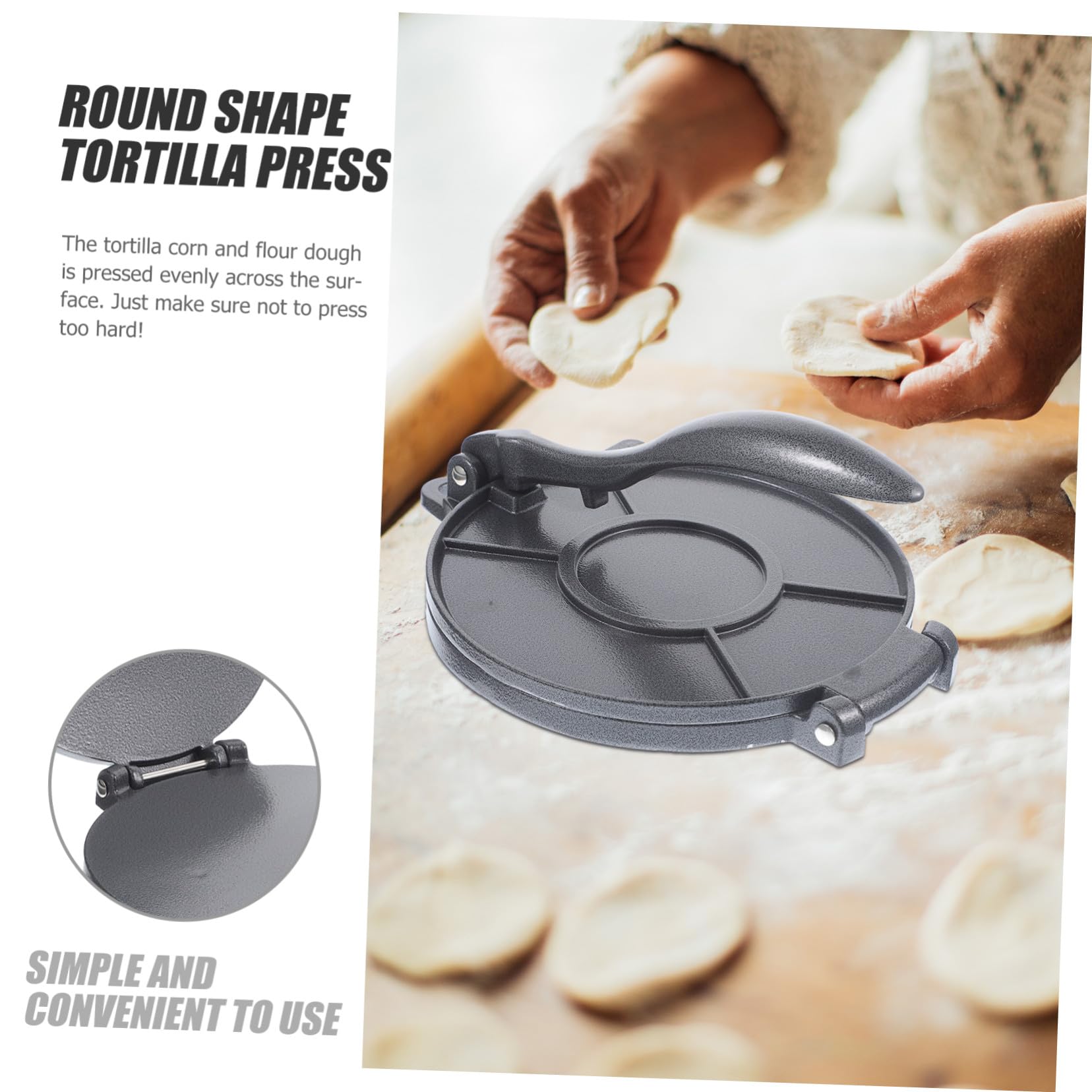 Tortillera Redonda de Aleación de Aluminio para Hacer Tortillas de Maíz