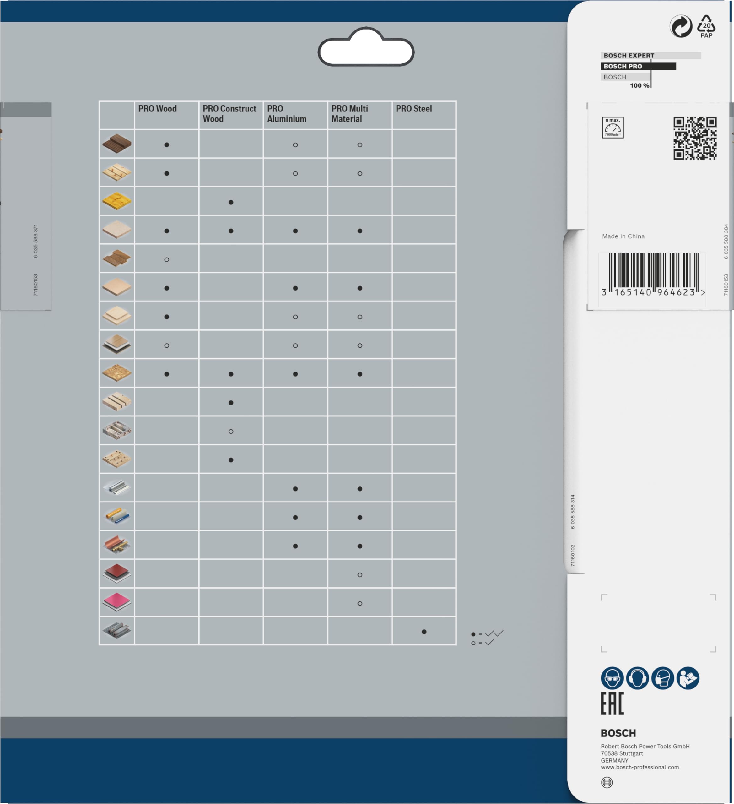 Bosch 1x Lame de scie circulaire filaire PRO Woodavec encoches de dilatation (pour Bois résineux, Bois dur, Ø mm, Professional Accessoire Scie circulaire sur table filaire)