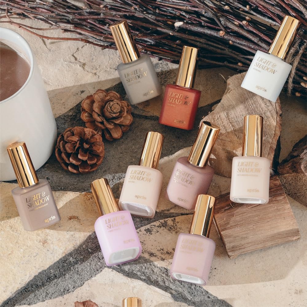 APRÉS Light and Shadow 40 Sheer Gel Couleur Nail Polish Collection, Set of 10 10ml (Winter - Frost Cracks, 10 pcs)
