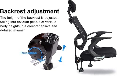 Miniatura 4 de Silla de oficina para videojuegos, silla de computadora ergonómica de malla, silla de oficina con respaldo alto con reposacabezas ajustable, soporte