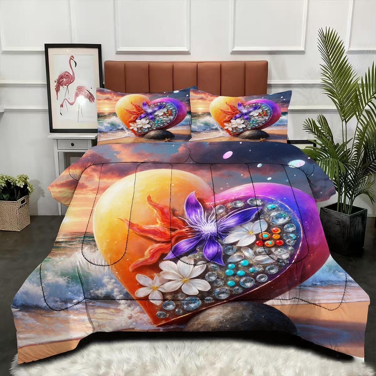 Couette 3D Cœur Plage pour une ambiance évasion dans votre chambre