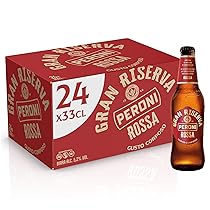 Peroni Birra Gran Riserva Rossa, Cassa con 24 Birre in Bottiglia da 33 cl, 7.92 L, Birra Rossa dal Gusto Corposo con Aroma di Malto e Caramello, Gradazione Alcolica 5.2% Vol