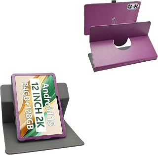 LiuShan Degree Rotation Stand PU Leather Cover for 12" SVITOO P12/SVITOO P108/FiryMid P108-A116C/Relndoo TAB9/JJGJ TAB9/ECOPAD E50/QDDQ TAB9/HUIHUANG E50/Raemond K90/PYNAREL TAB9 12 Inch Tablet,Purple