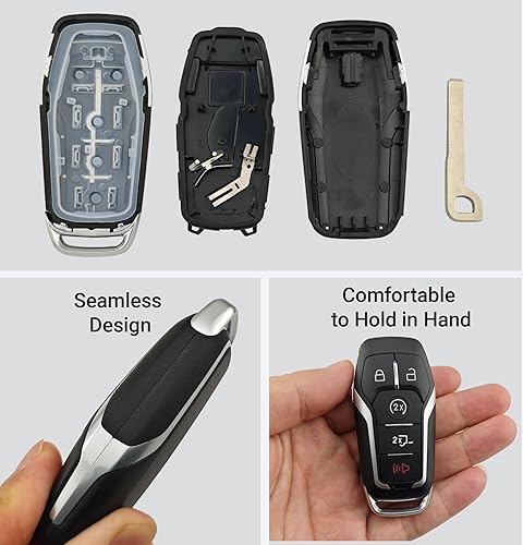 Miniatura 6 de Funda de repuesto para llavero Ford F150 F250 2015 2016 2017 FCC IDM3N-A2C31243300 PN164-R8117 Control remoto de entrada sin llave 5 botones