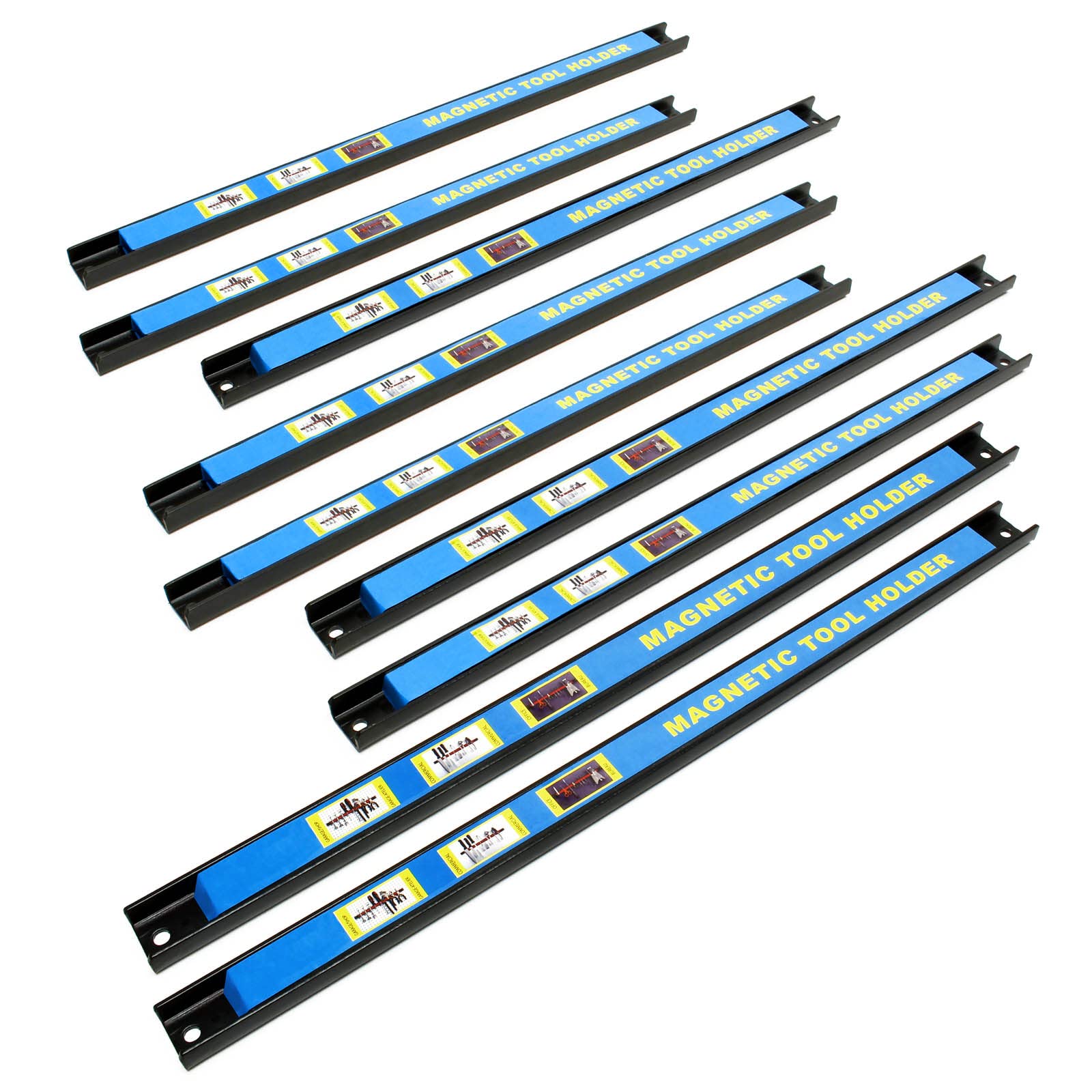 Wiltec Magnetleiste 9er Set – 46 cm lange Stahl-Wandleisten