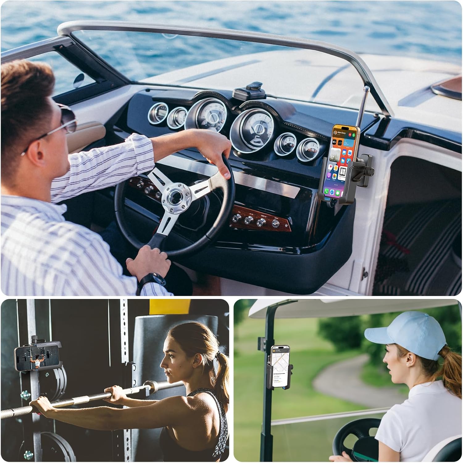 OMOTON Golf Cart Phone Holder, Magnetic Phone Mount with Safety Lock & 360° Adjustable, Phone Caddy Universal Fit for iPhone/Galaxy/Google Pixel, Golf Accessories for EZGO/Club Car/Yamaha - Image 9