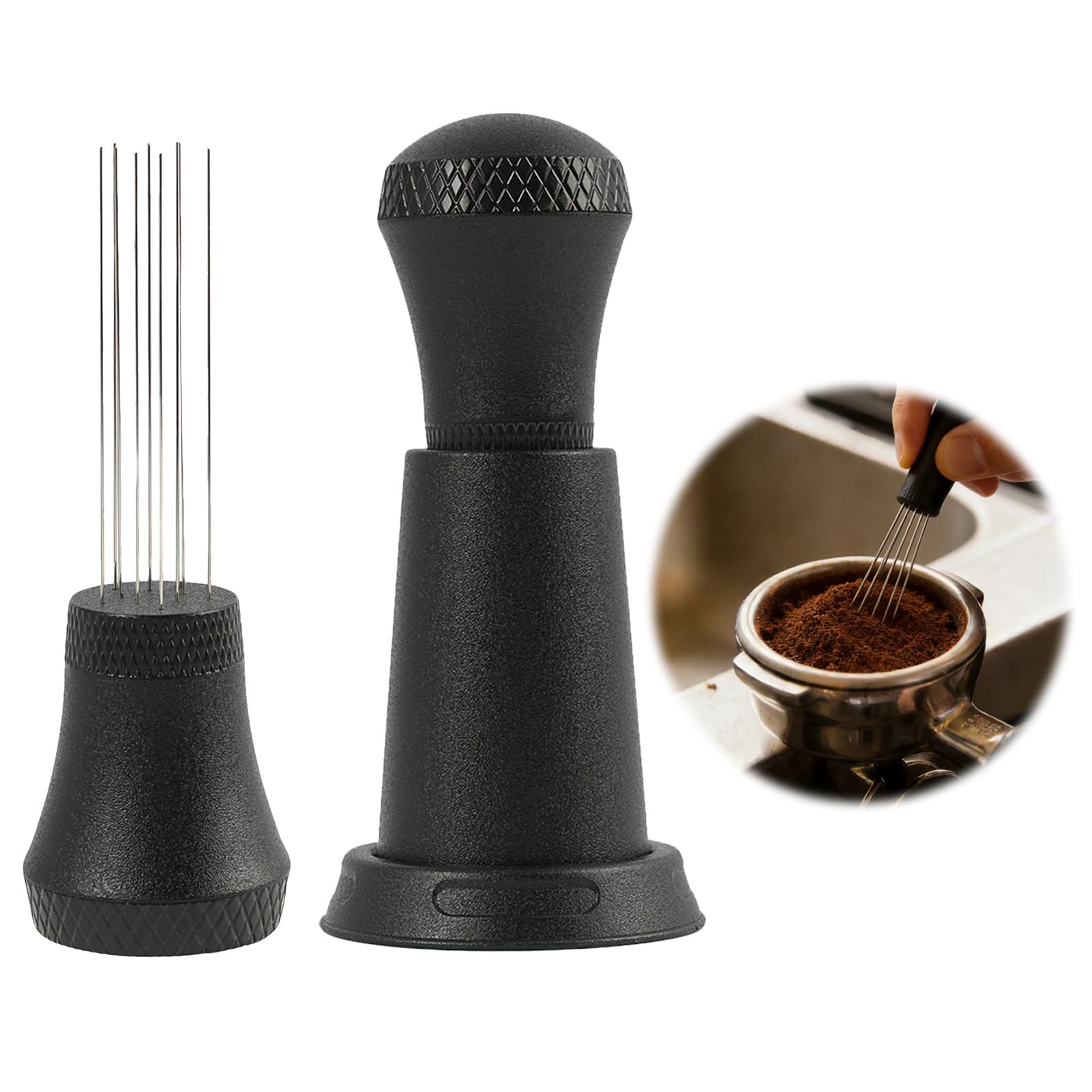 WDT Tool, Espresso Distribution Tool with Removable Needles, 9 Stainless Steel Needles, Aluminum Alloy Coffee Stirrers, Non-Slip Design, Easy to Clean, Versatile for Baristas