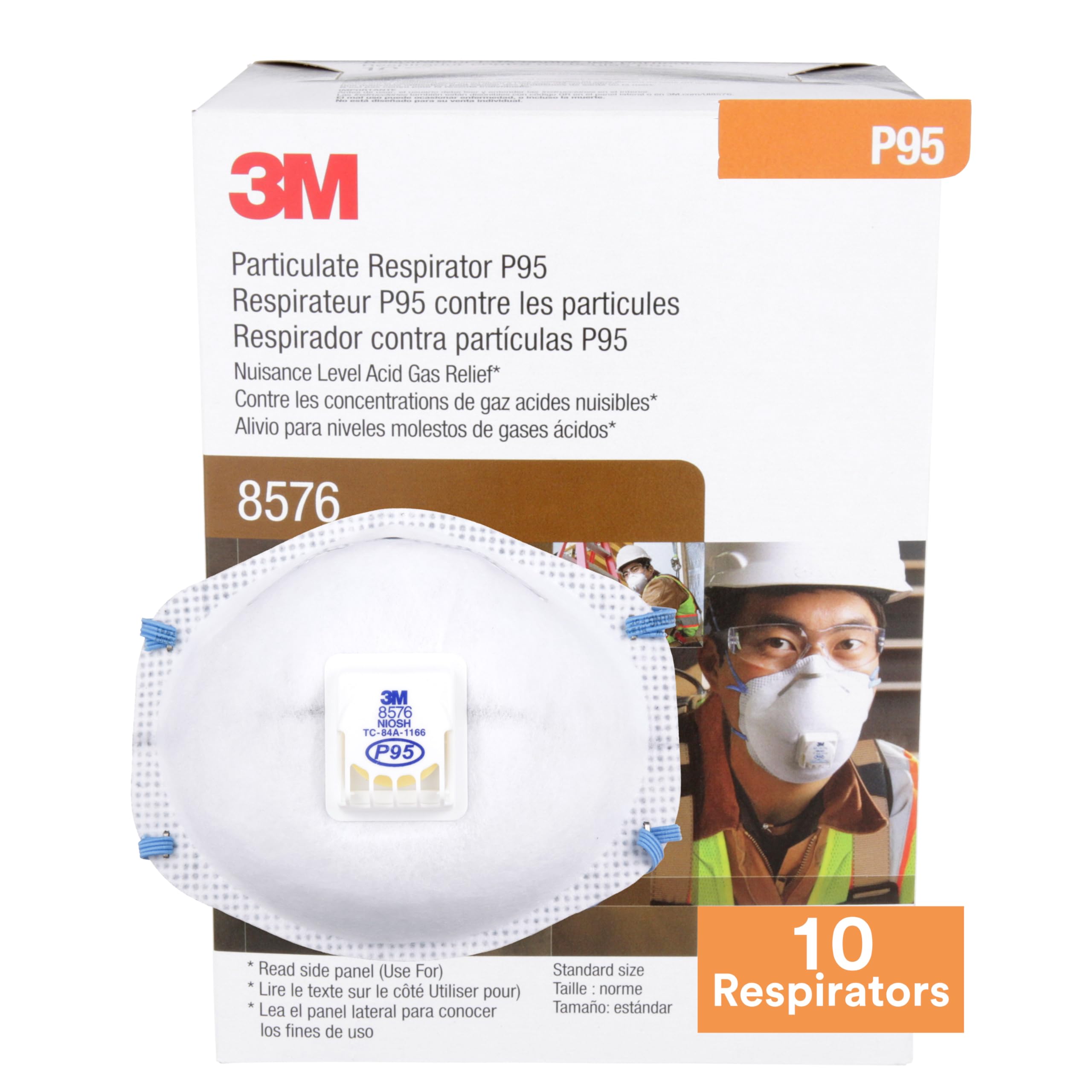 Amazon.com: 3M Particulate Respirator 8576, P95, Pack of 10, NIOSH