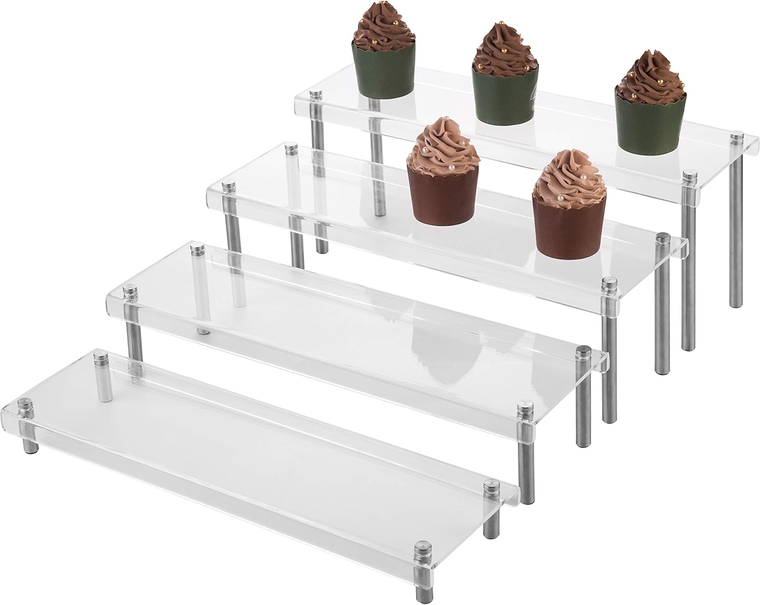 Buy 1 get 1 MyGift Clear Acrylic Rectangular Cupcake Stand, Appetizer and Dessert Serving Buffet Stand, 4-Tier Figurine Display Riser Shelves, Set of 4 70% Off Discount MyGift Clear Acrylic Rectangular Cupcake Stand, Appetizer and Dessert Serving Buffet Stand, 4-Tier Figurine Display Riser Shelves, Set of 4