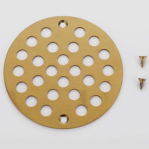 Miniatura 4 de 100% latón, rejilla de drenaje de ducha atornillada de 4 pulgadas, cubierta de repuesto, dos veces más gruesa, diseñada por un manitas (2 máquinas +