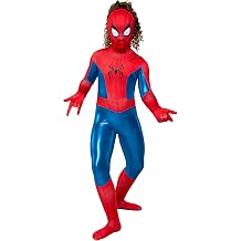 MARVEL Spiderman Official Girls Full Body Halloween Costume Deluxe 2-Way Stretch Spandex Invisible Zipper, Wrist Opening