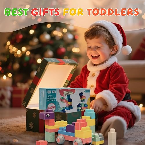 Miniatura 7 de Bloques de construcción suaves para niños pequeños de 1 a 3 años, juguetes apilables para el aprendizaje y desarrollo temprano, bloques de silicona