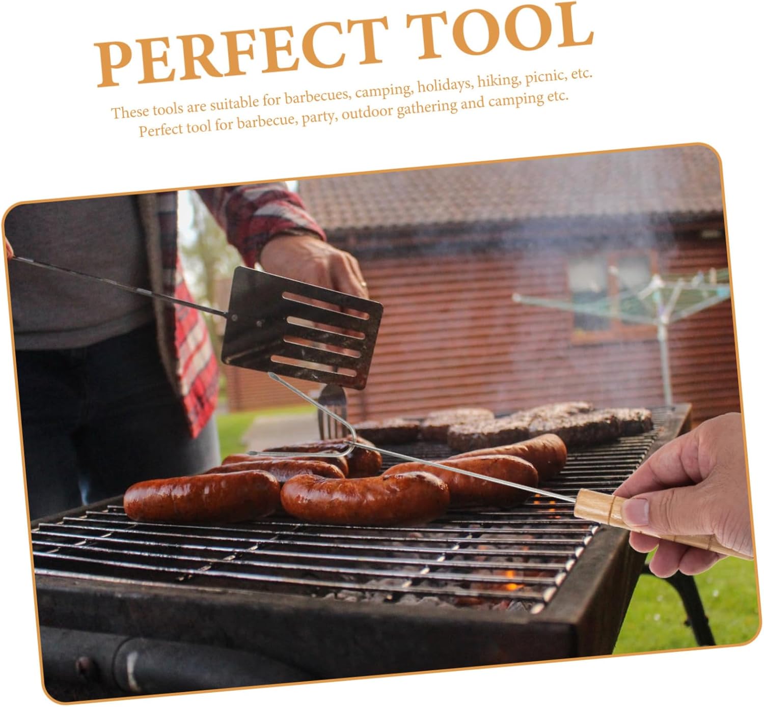 Multi-Function BBQ Utensils for Outdoor Grilling and Camping Ergonomic Comfortable Barbecue Accessories Kit with Polished Smooth Surface Easy to Clean and Reusable Tools for