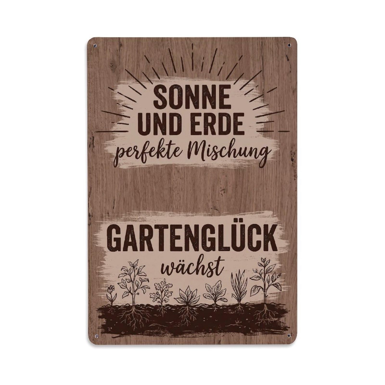 Vintage Funny Garden Sunshine Soil Rustic Gate Springtime Metal Tin Sign