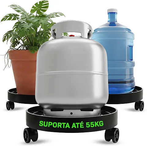 Suportes Multiuso com Rodinhas 360° – Para Botijão, Plantas e Galão | Suporta até 55kg